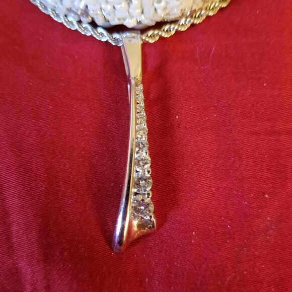 SALE! 💥DESIGNER ART DECO 14K DIAMOND PENDANT - Picture 1 of 9